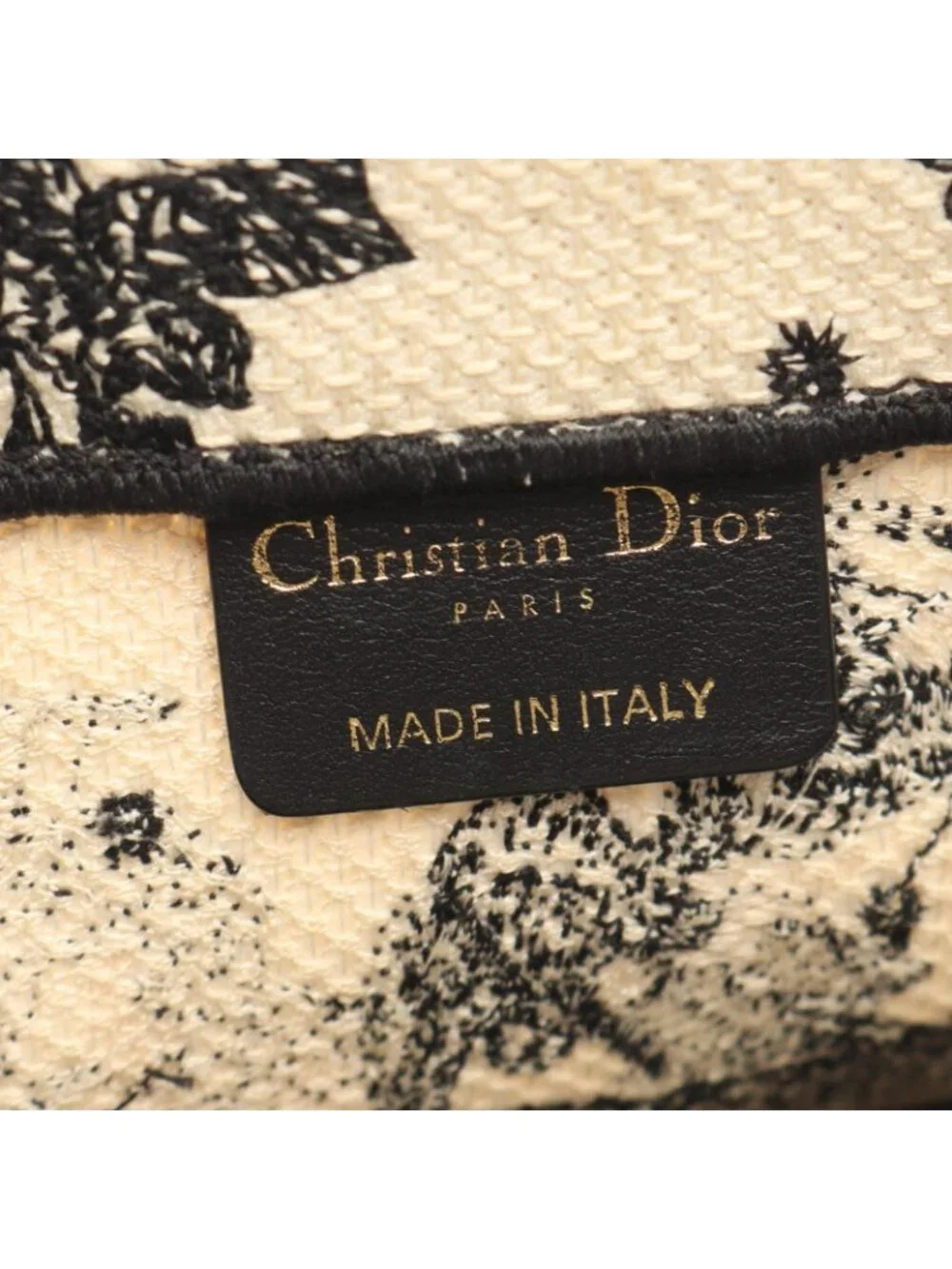 Dior Tote Bag Book Toile de Jouy Ivory Black Canvas